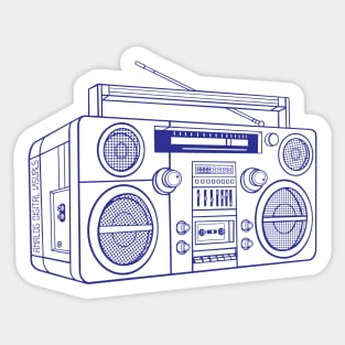 Boombox (Blue Lines) Analog / Music Sticker